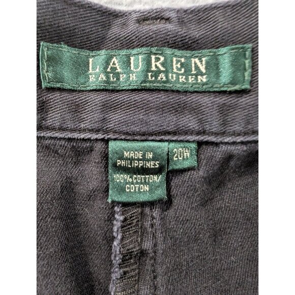 Lauren Ralph Lauren Shorts Womens Size 20 black Chino Flat Front 100% Cotton - Picture 12 of 12